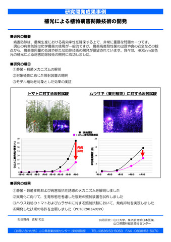 補光による植物病害防除技術の開発