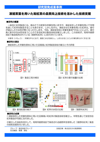 凍結茶葉を用いた和紅茶の品質向上技術を活かした技術支援