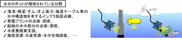 水中ロボットが期待されている分野