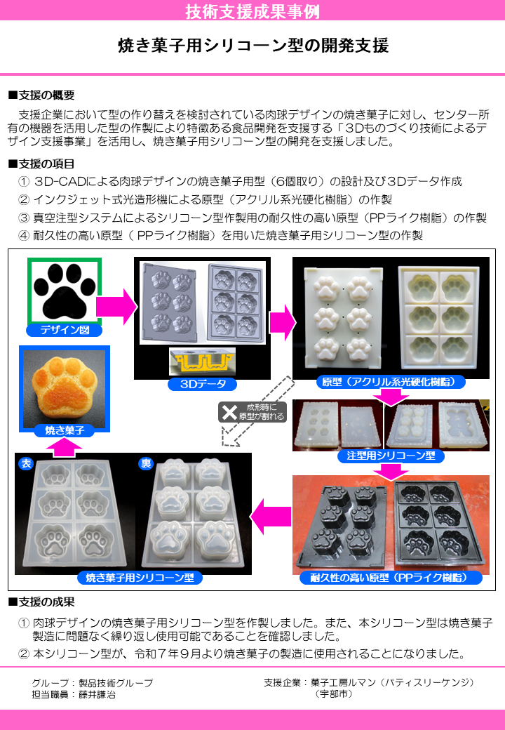 焼き菓子用シリコーン型の開発支援