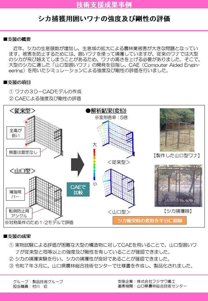 シカ捕獲用囲いワナの強度及び剛性の評価