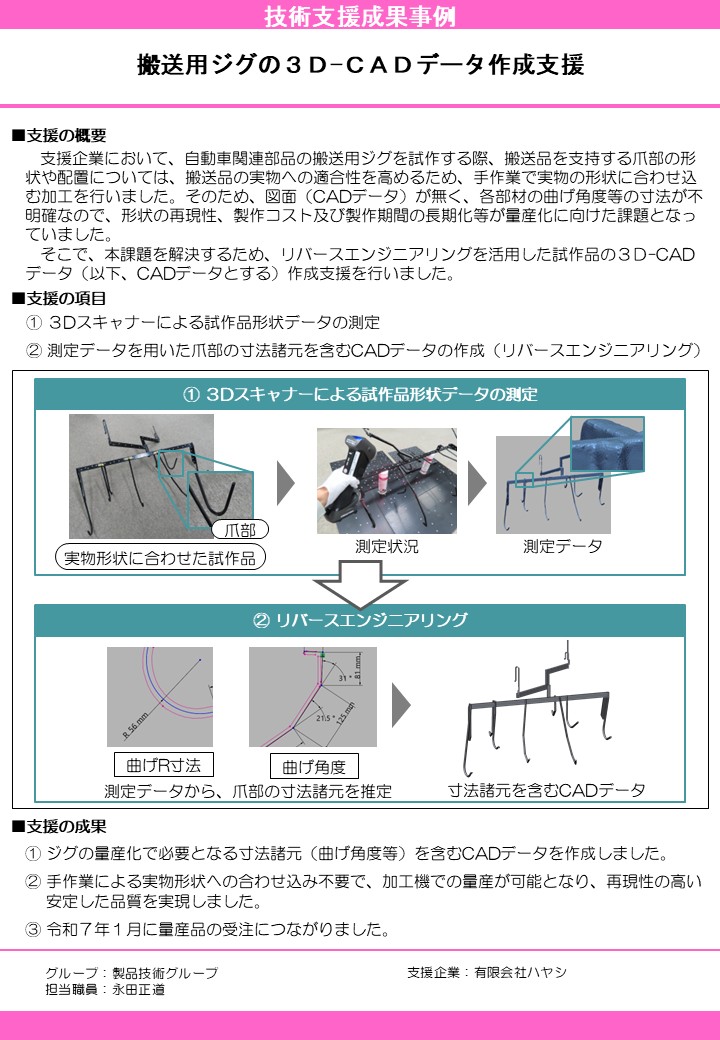 搬送用ジグの３Ｄ-ＣＡＤデータ作成支援