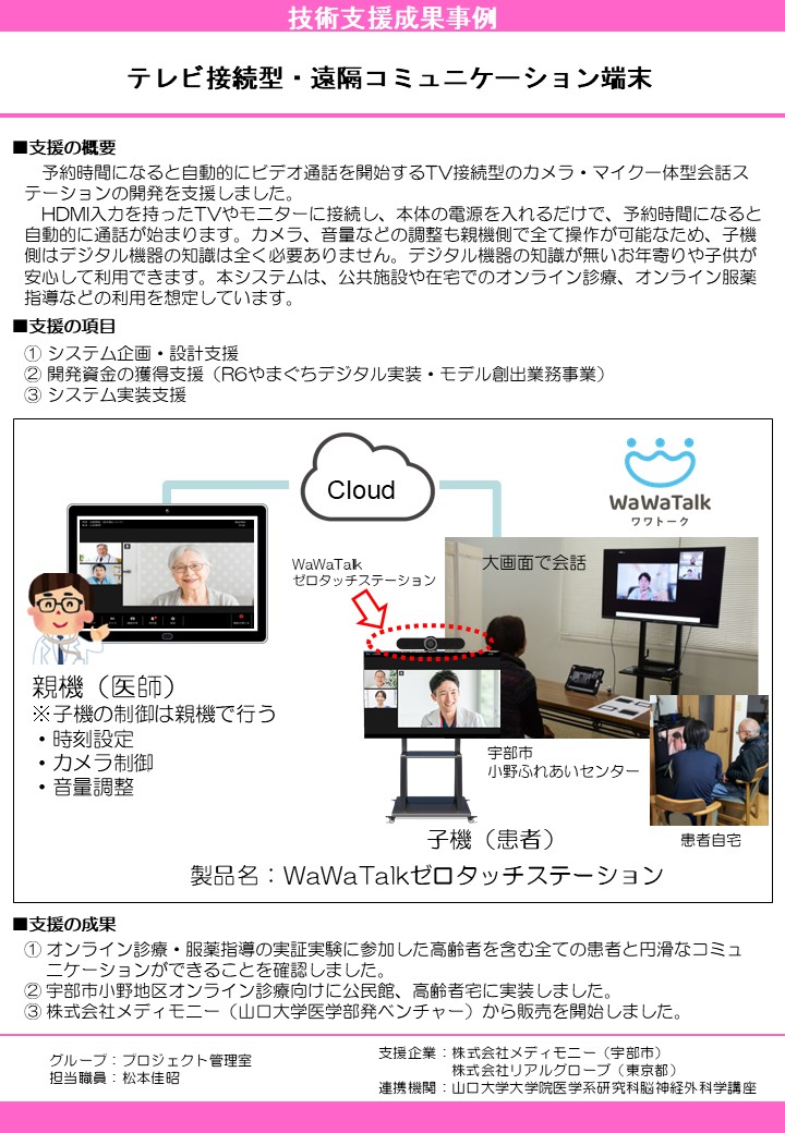テレビ接続型・遠隔コミュニケーション端末